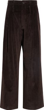 Jamie Haller Triple Pleat Wide Leg Corduroy Trousers