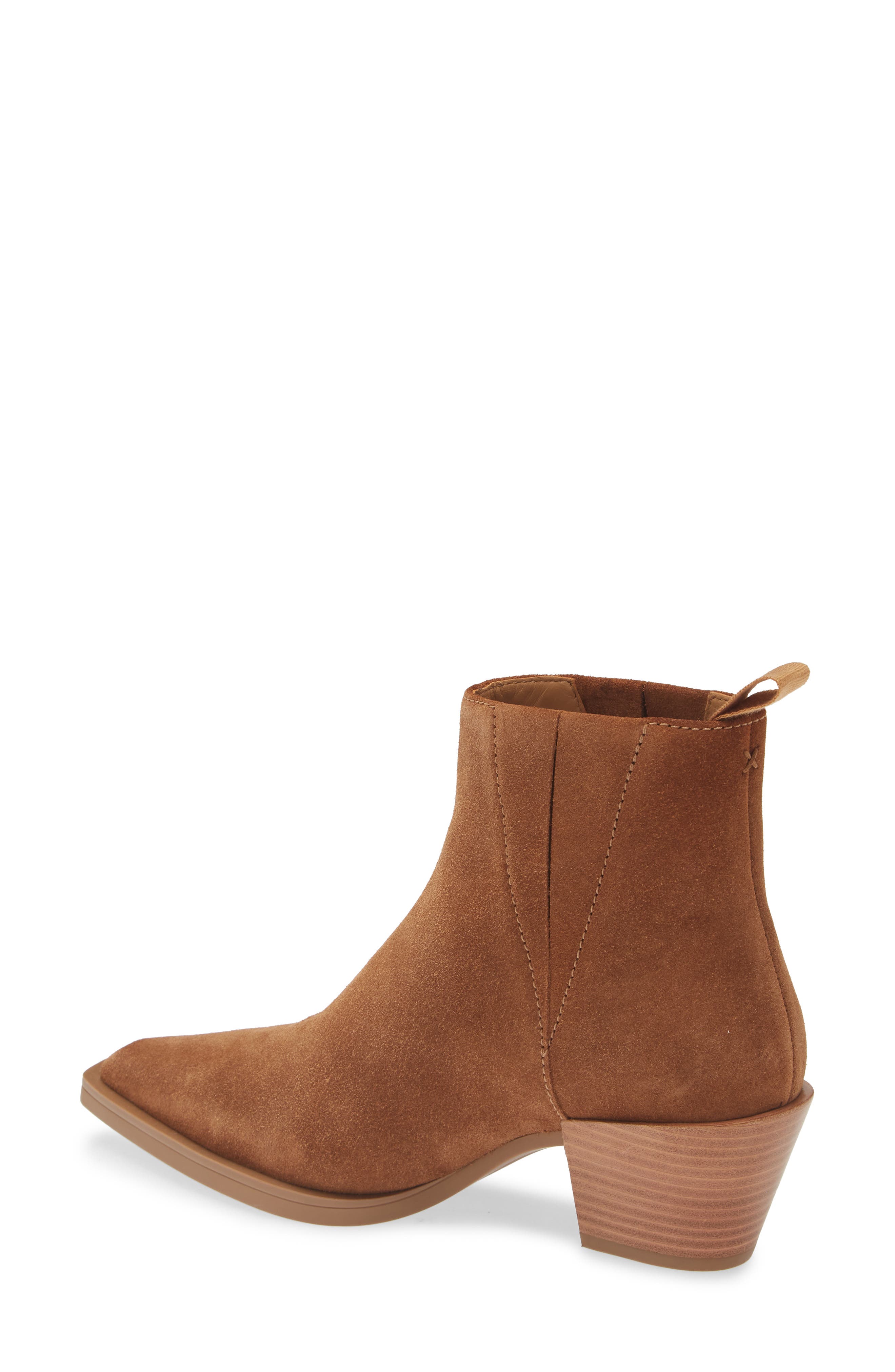 rag & bone Dart Pointed Toe Bootie, Alternate, color, Brown Leather Suede