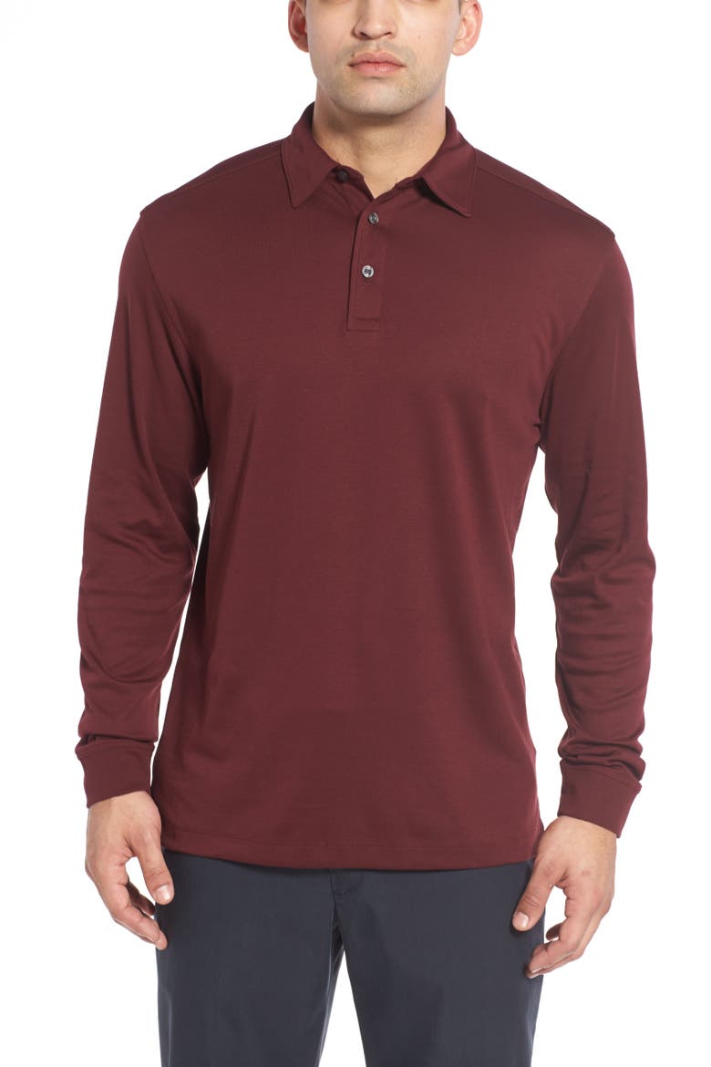 'Belfair' Pima Cotton Polo, Alternate, color, BORDEAUX