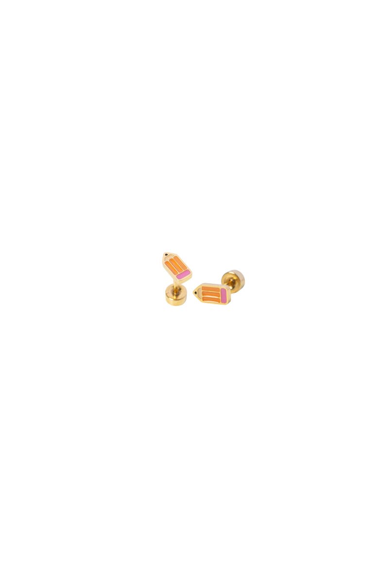 Girls' Pencil Flatback Stud Hypoallergenic Earrings, Main, color, Multi