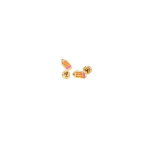 Girls' Pencil Flatback Stud Hypoallergenic Earrings