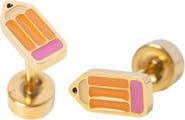 Pip Pop Girls' Pencil Flatback Stud Hypoallergenic Earrings