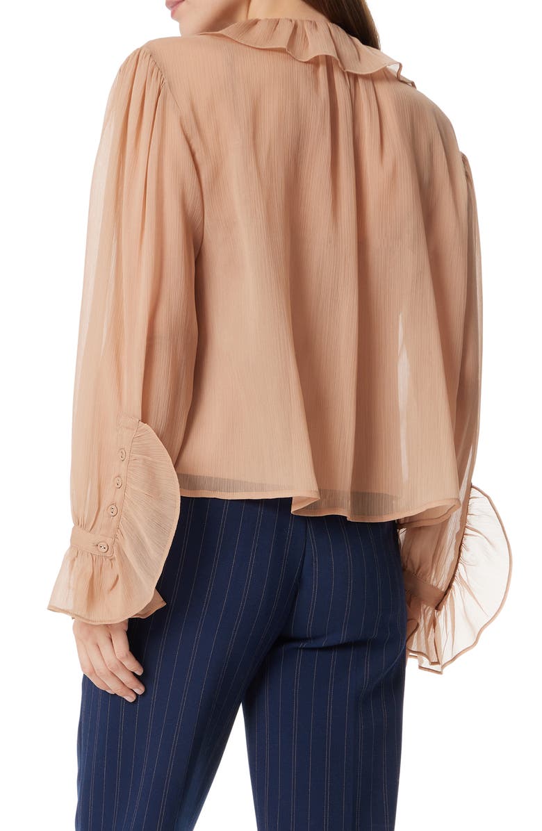 Sam Edelman Jasleen Ruffle Chiffon Shirt, Alternate, color, 