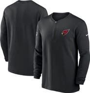 Nike Men's Nike  Black Arizona Cardinals 2023 Sideline Performance Long Sleeve Tri-Blend Quarter-Zip Top