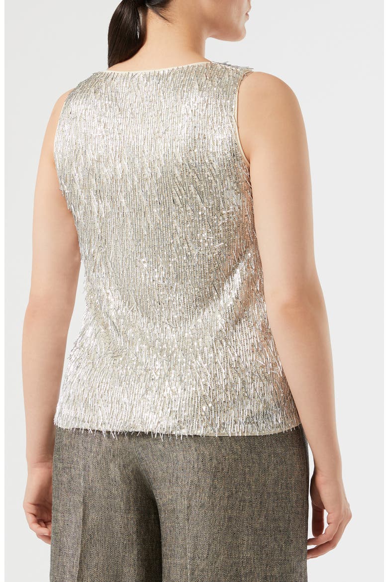 Celebre Sequin Sleeveless Top, Alternate, color, SILVER