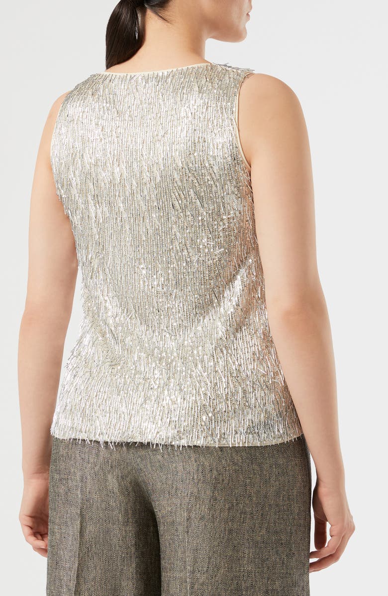 Marina Rinaldi Celebre Sequin Sleeveless Top, Alternate, color, Silver