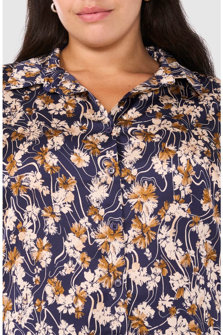 Printed Sleeveless Button-Up Top, Alternate, color, CLASSIC NAVY