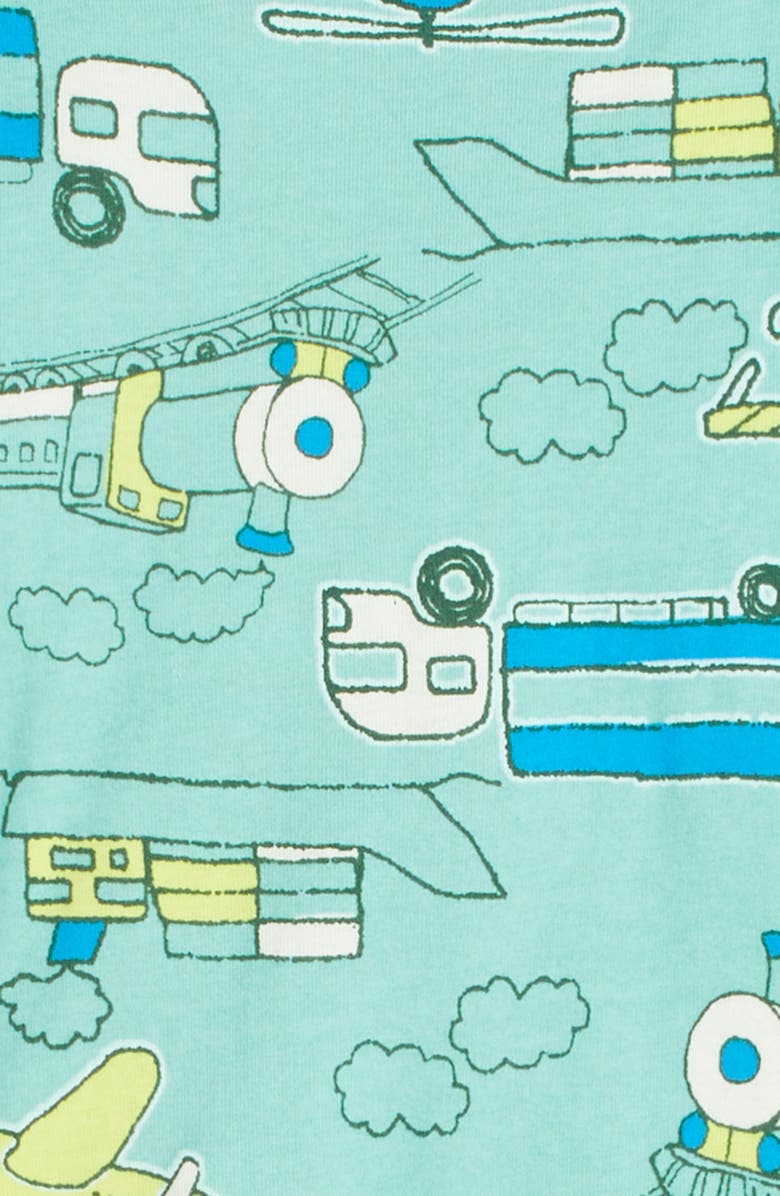 Nordstrom Kids' Glow in the Dark Fitted Two-Piece Pajamas, Alternate, color, Green Passport Travel