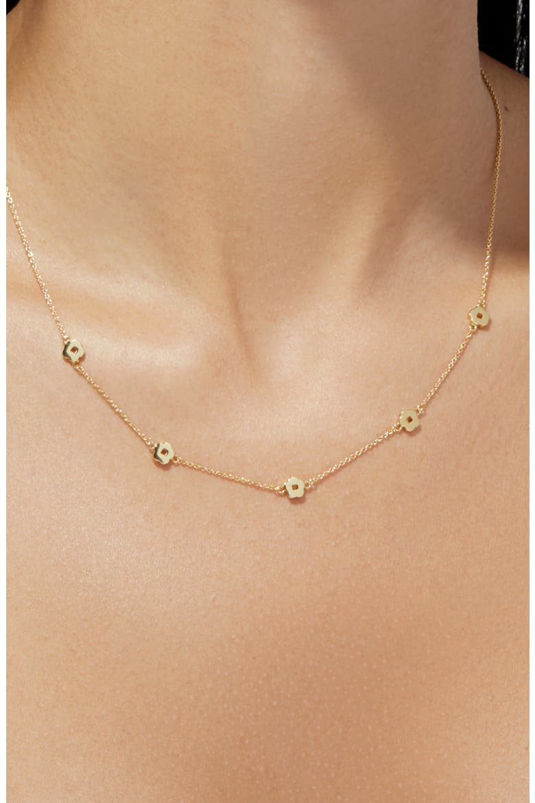 Flower Station Necklace - Rowena Necklace, Alternate, color, Gold