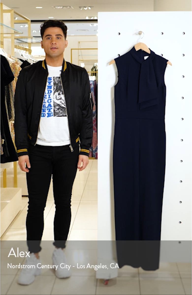 Scarf Neck Crepe Jumpsuit, sales video thumbnail