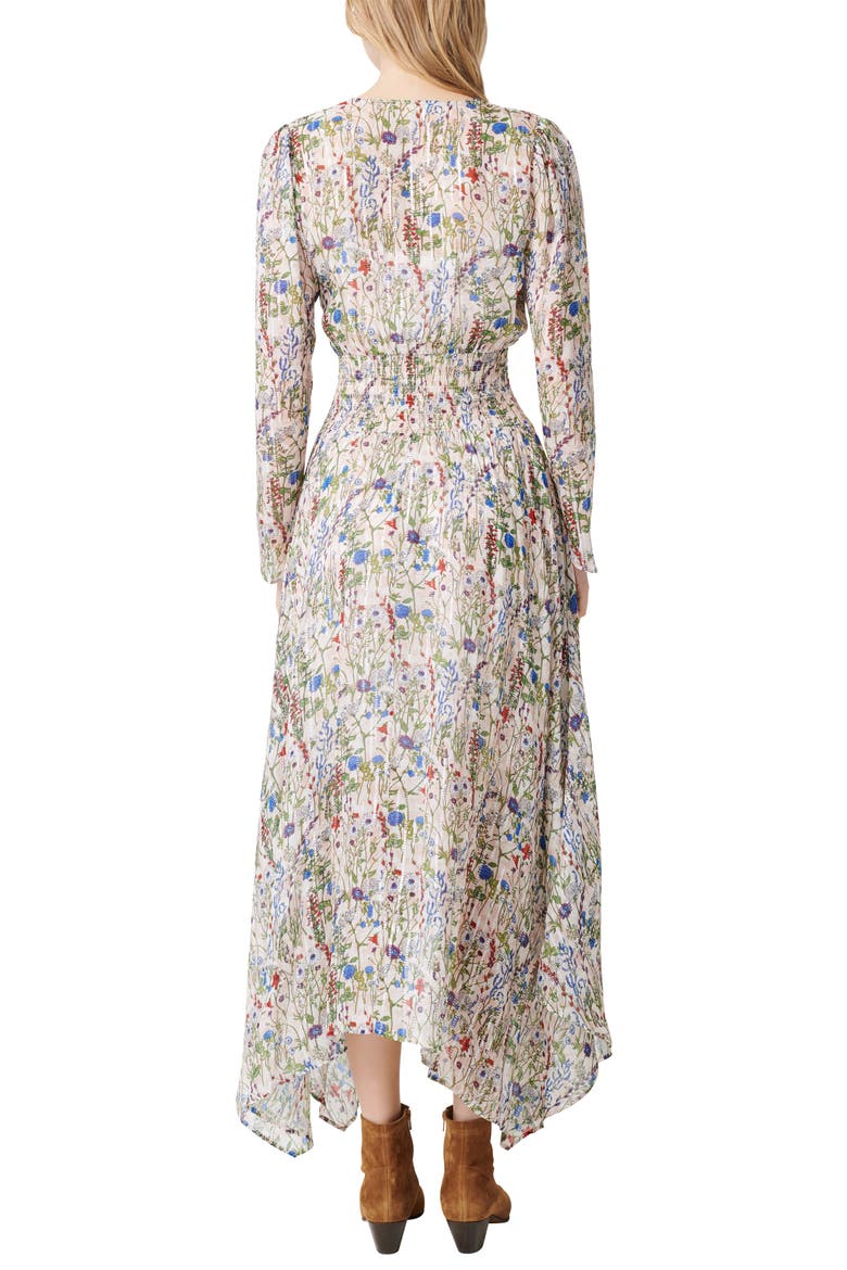 Floral Long Sleeve Dress, Alternate, color, ECRU / GREEN