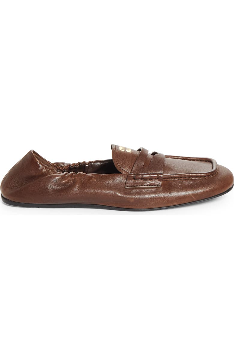 Miu Miu Ruches Leather Loafer, Alternate, color,