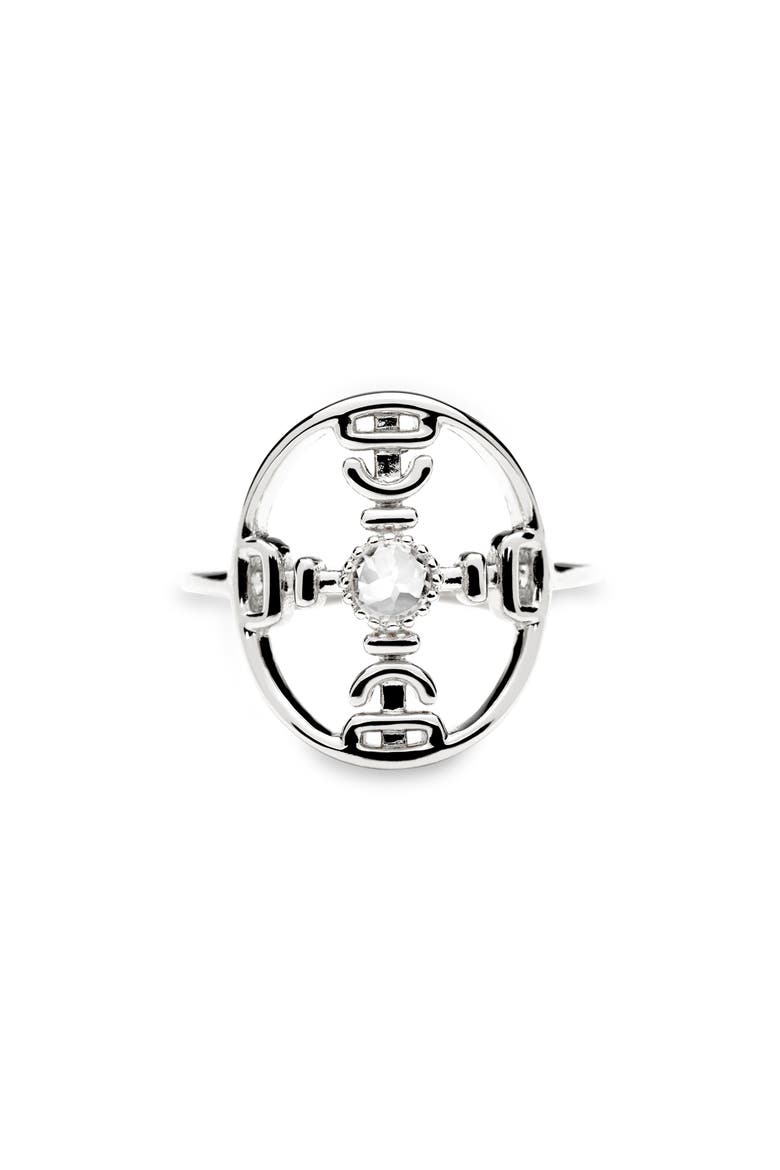 White Sapphire Compass Ring, Main, color, STERLING SILVER