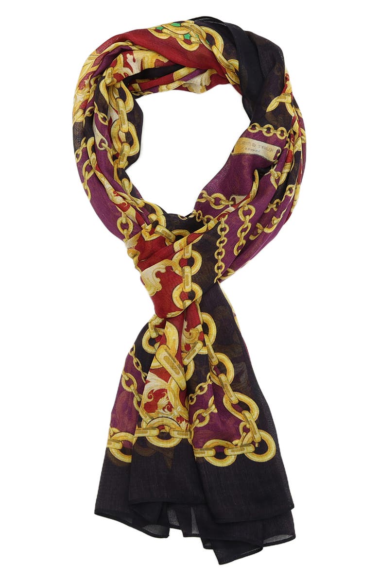 Kurt Geiger London Chain & Tile Oblong Scarf, Alternate, color,