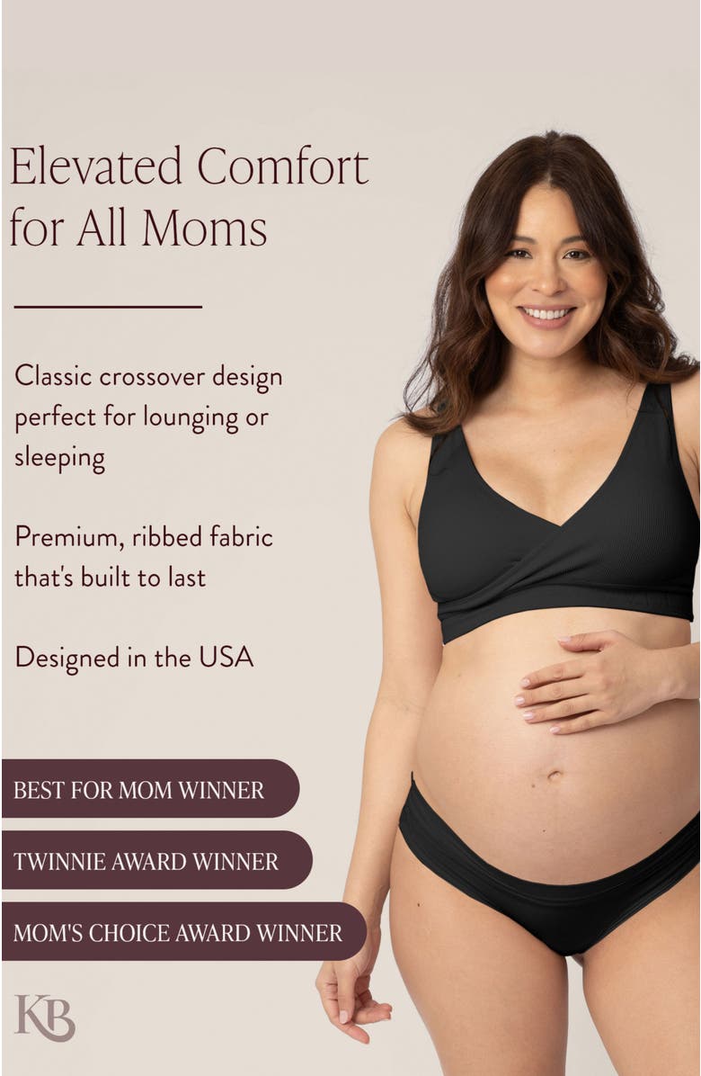 Kindred Bravely Sublime Adjustable Crossover Nursing & Lounge Bra - Fits Sizes 30B-40D, Alternate, color, Black