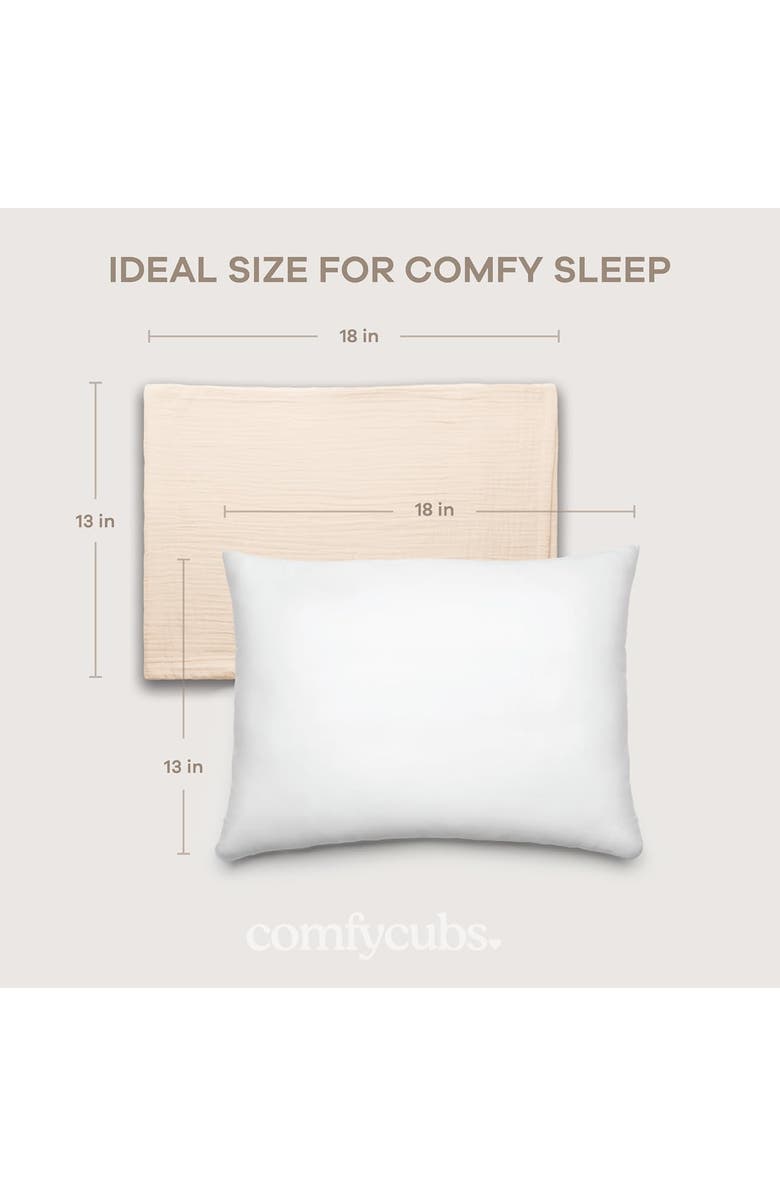 Comfy Cubs Toddler Pillows with Soft Muslin Pillow Case, Alternate, color, Cream