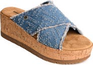 Minnetonka Posey Platform Wedge Slide Sandal
