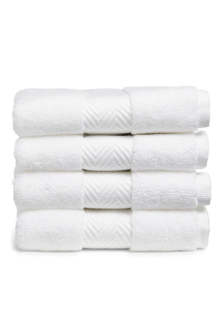 Organic Hydrocotton Set of 4 Washcloths, Main, color, WHITE