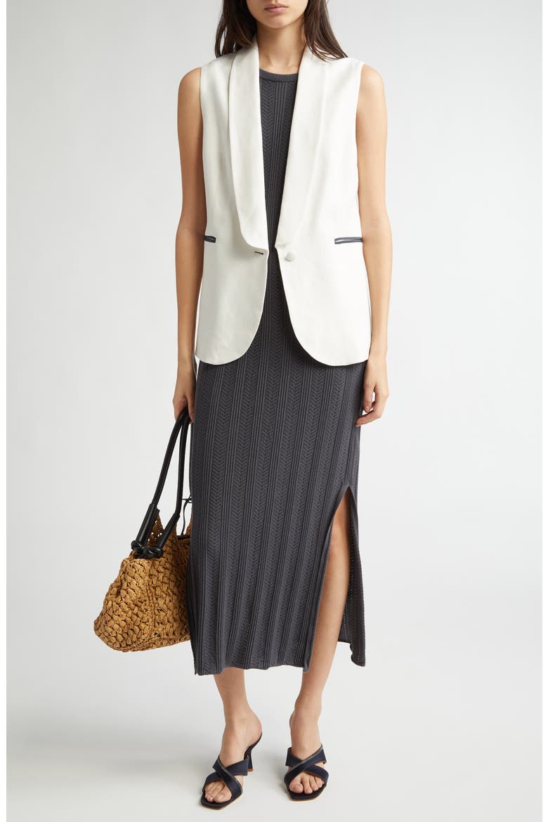 Shawl Collar Vest, Alternate, color, WHITE