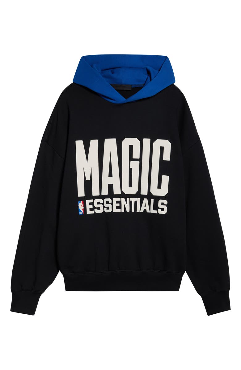 Fear of God Essentials x NBA Magic Sports Fit Hoodie, Alternate, color, Vintage Black/ Blue