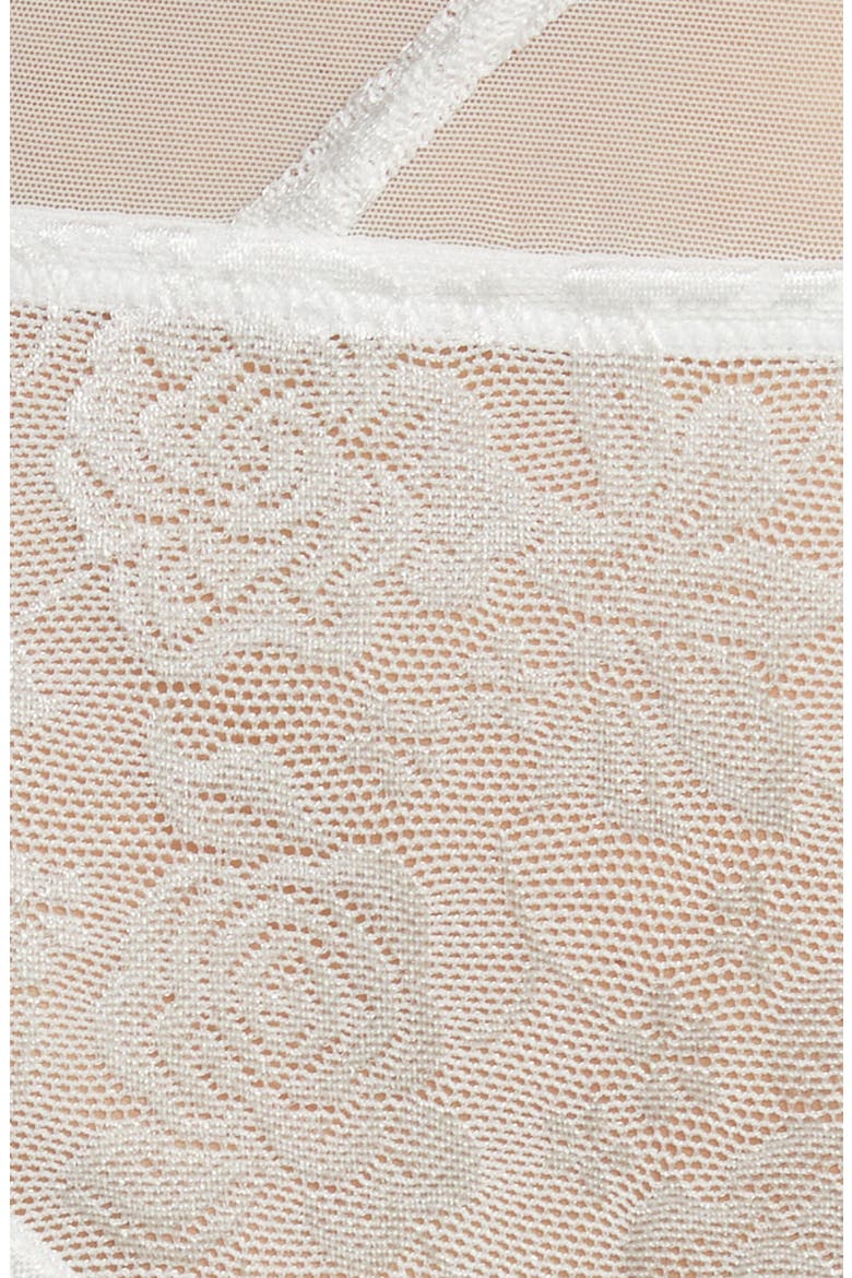 Strappy Lace Trim Teddy, Alternate, color, WHITE