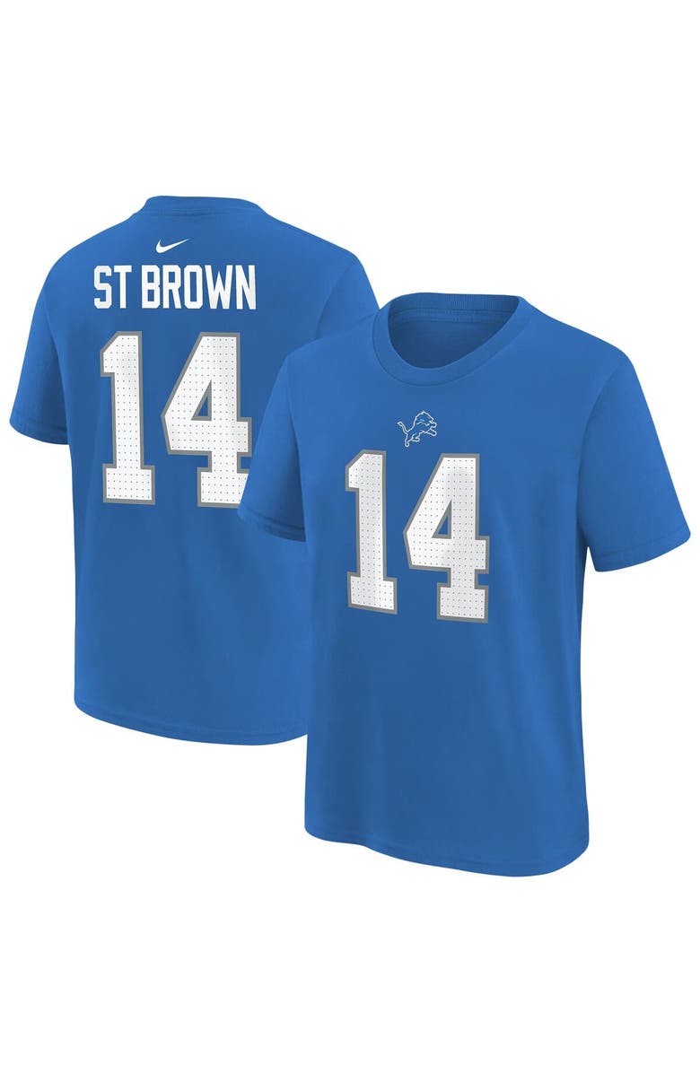 Nike Youth Nike Amon-Ra St. Brown Blue Detroit Lions Player Name & Number T-Shirt, Main, color, Blue