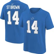 Nike Youth Nike Amon-Ra St. Brown Blue Detroit Lions Player Name & Number T-Shirt