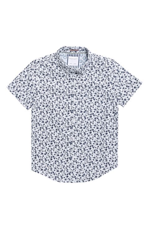 Kids' Floral Short Sleeve Button-Up Shirt (Big Kid)