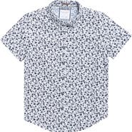 DENIM AND FLOWER Kids' Floral Short Sleeve Button-Up Shirt