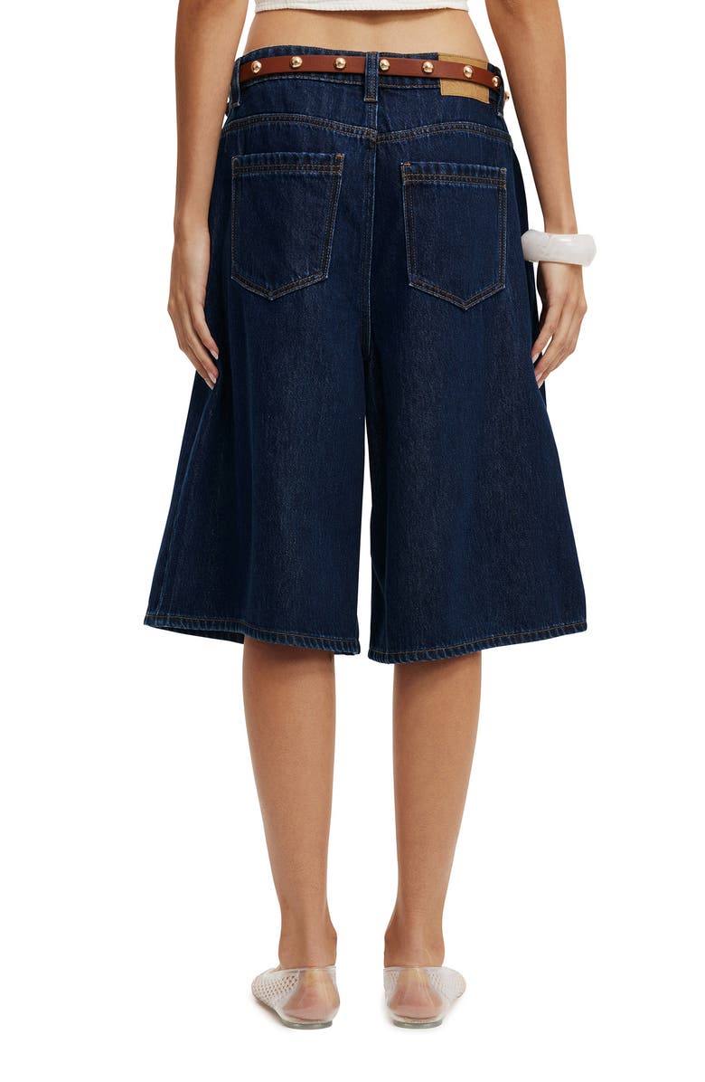Cotton On Women's Lyocell Wide Denim Jort, Alternate, color, Blue Rinse