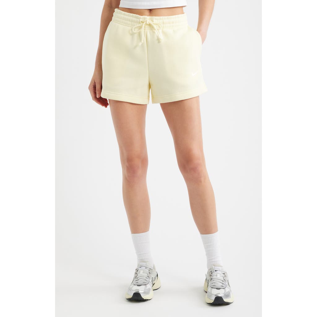 Nike Sportswear Phoenix Fleece Mid-rise 4-inch Shorts In Yellow