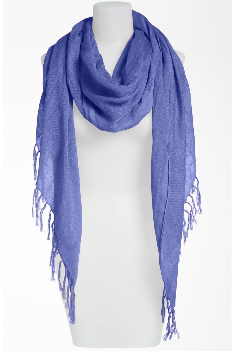 Linen Blend Scarf, Main, color, BLUE MARINE