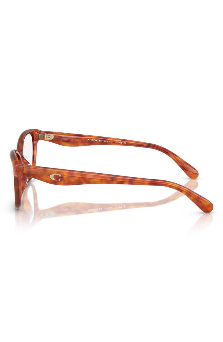 COACH 53mm Pillow Optical Glasses, Alternate, color, Caramel Tortoise / Demo Lens