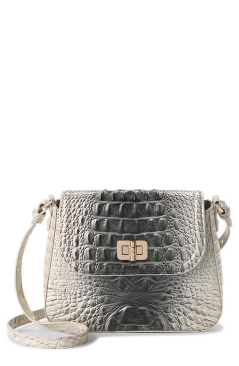 Gianna Croc Embossed Leather Crossbody Bag
