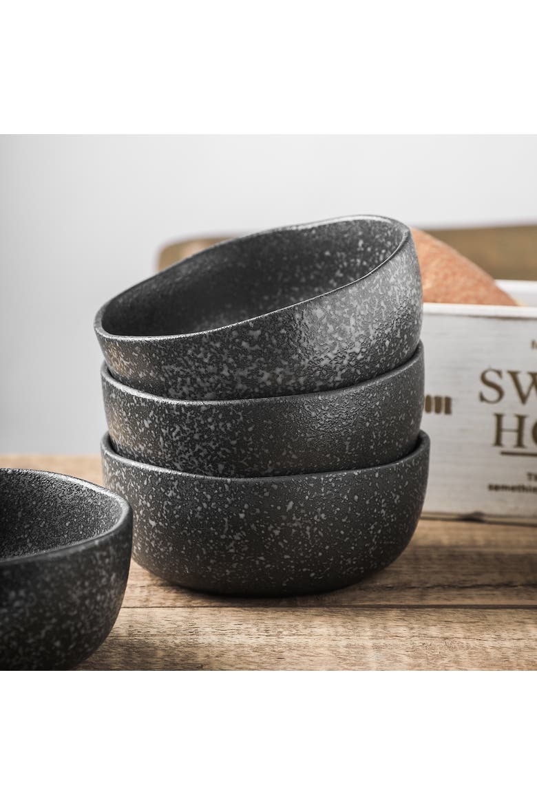Tom Stoneware 4-Piece Bowl Set, Alternate, color, Black and White
