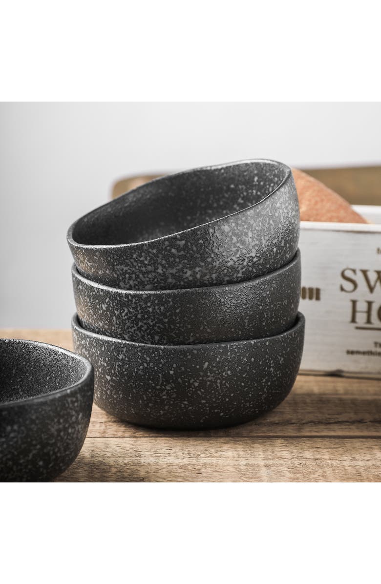 Stone Lain Tom Stoneware 4-Piece Bowl Set, Alternate, color, Black And White