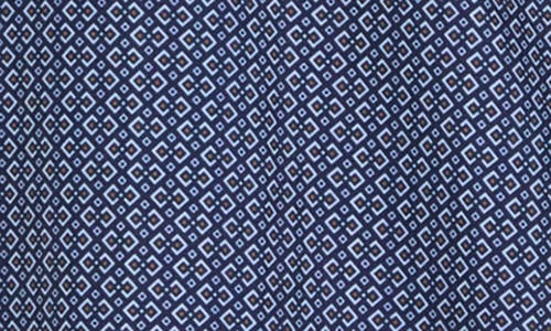 Soul Of London Geometric Stretch Button-up Shirt In Blue