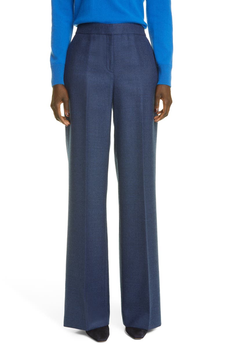 Lafayette 148 New York Dalton Wool & Silk Wide Leg Pants, Main, color,