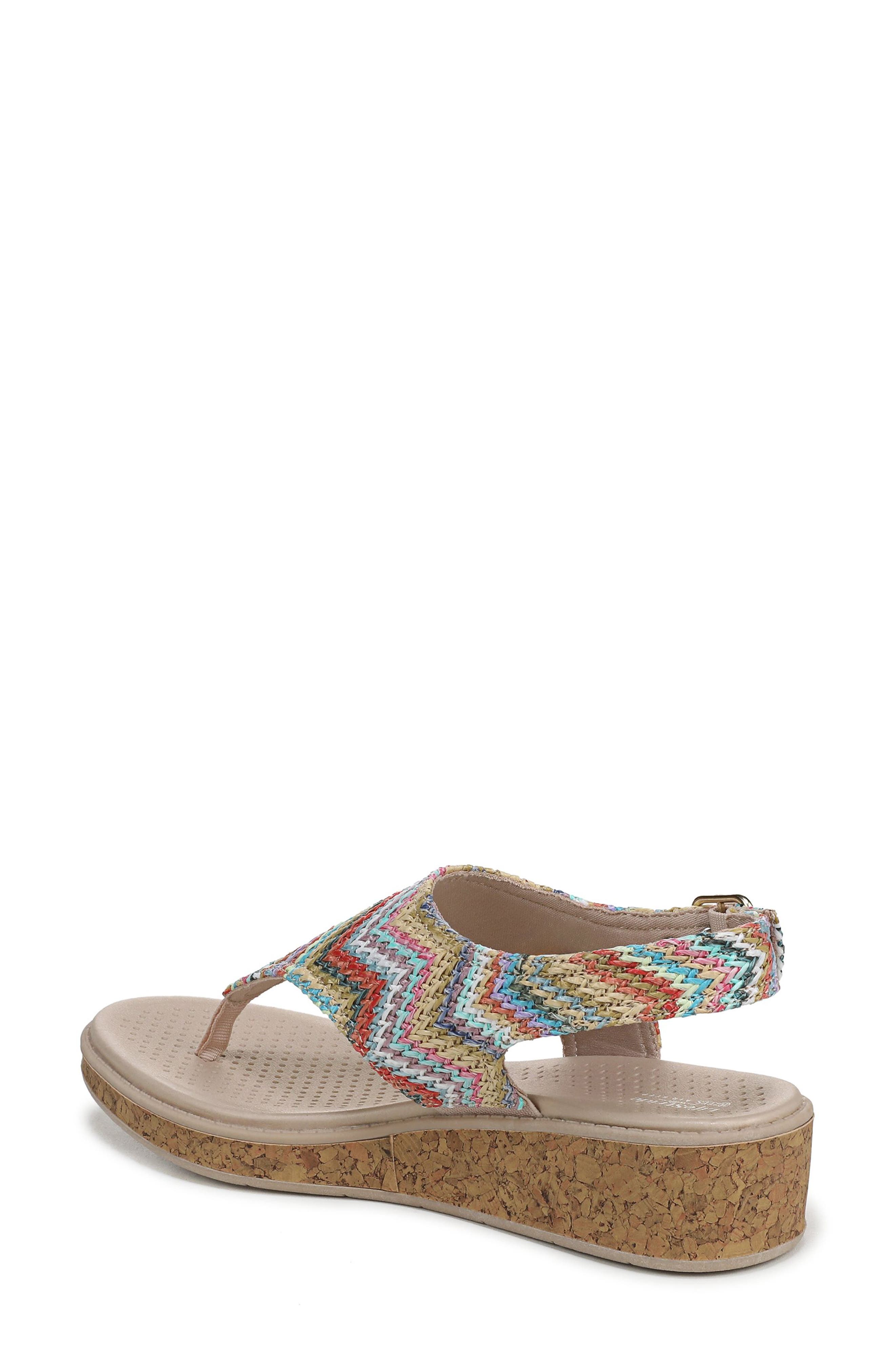 LifeStride Beachy Wedge Slingback Sandal, Alternate, color, Beige Multi - 250
