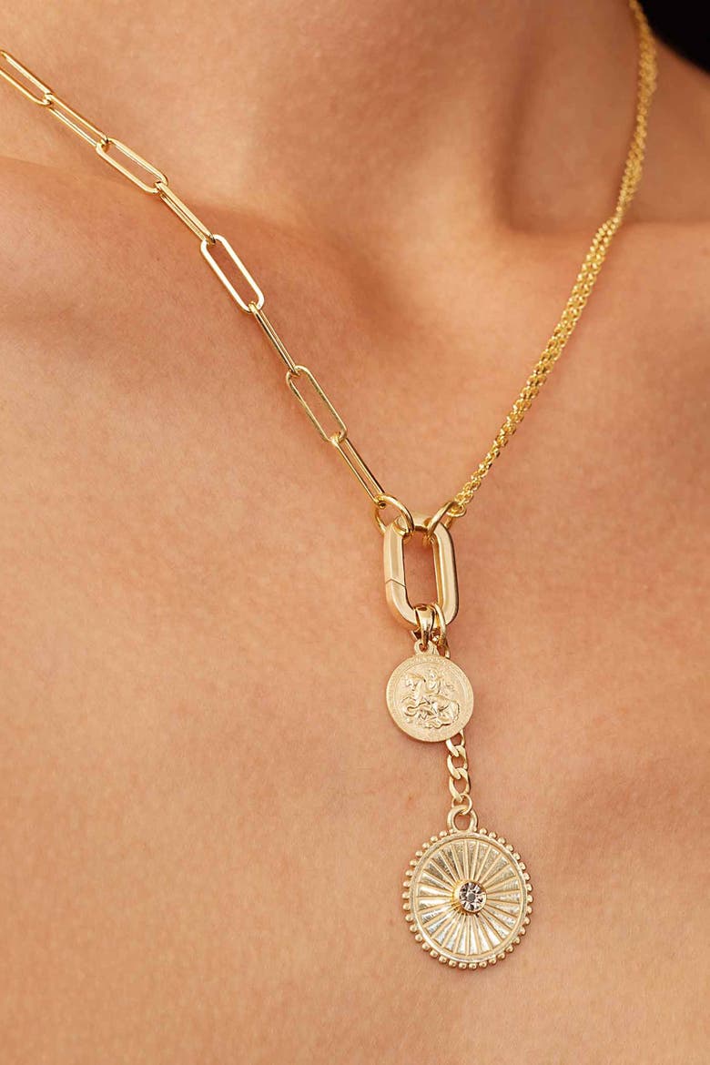 14K Gold Stellar Pendant Charm, Alternate, color, Yellow Gold