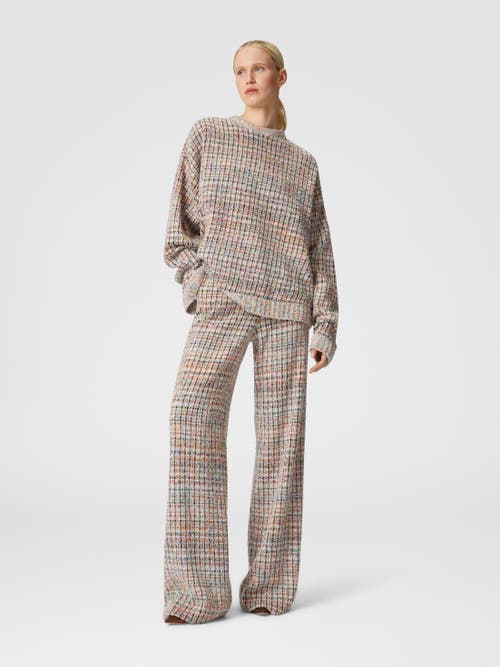 Missoni Bouclé Checkered Trousers With Sequins In Multicoloured