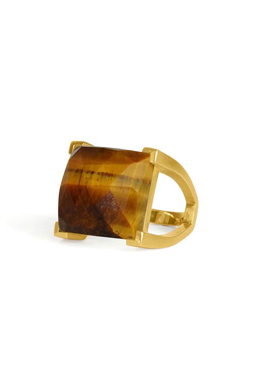 Dean Davidson Plaza Tiger's Eye Ring In Gold