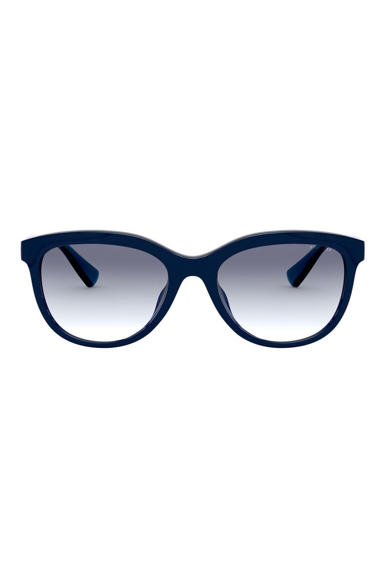 56mm Cat Eye Sunglasses, Main, color, DARK BLUE