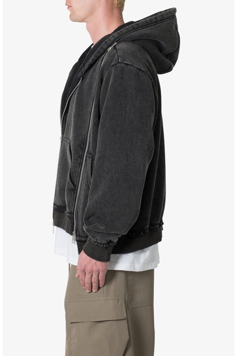 Multi Zip Hoodie, Alternate, color, WASHED BLACK
