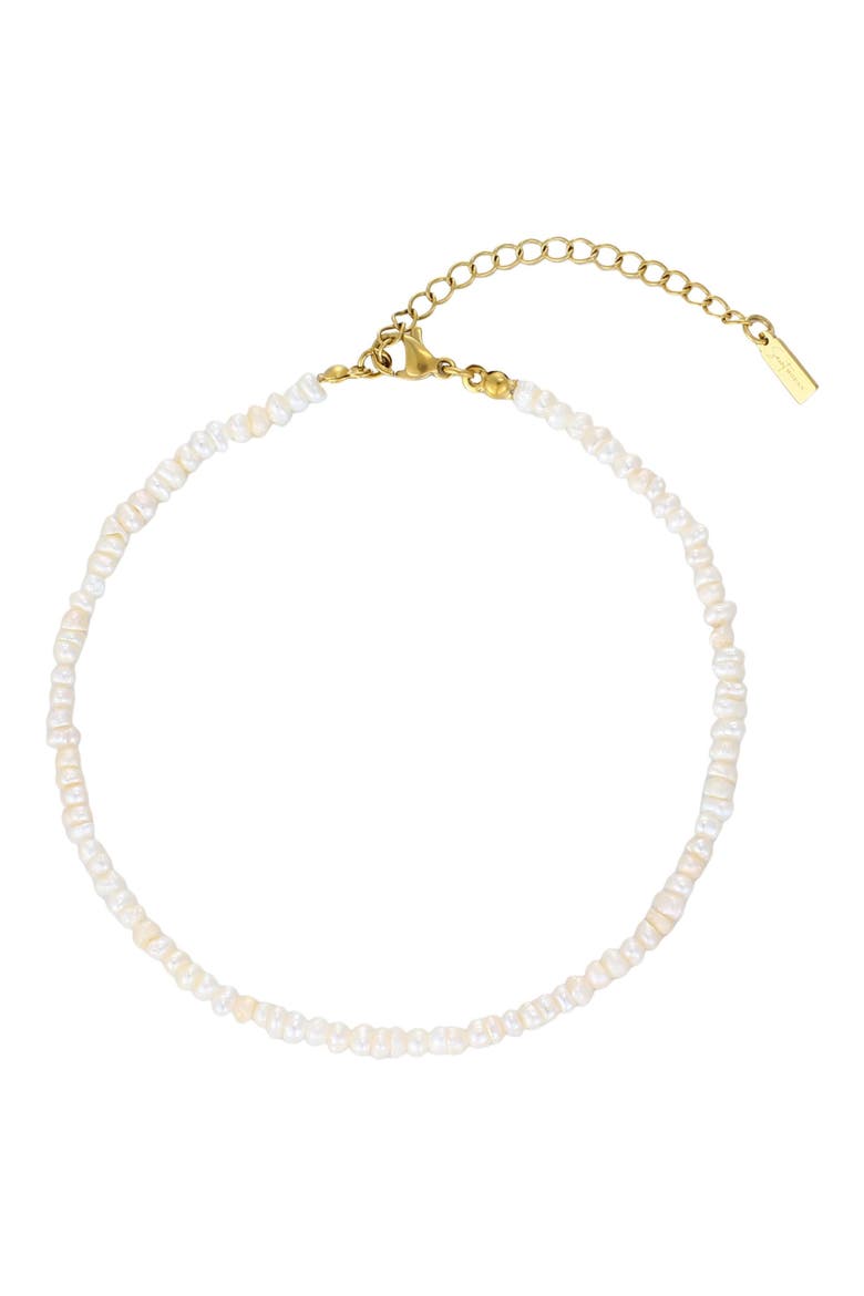 Keshi Freshwater Pearl Anklet, Main, color, WHITE
