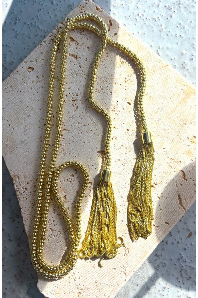 Tassel Wrap Necklace, Alternate, color, GOLD