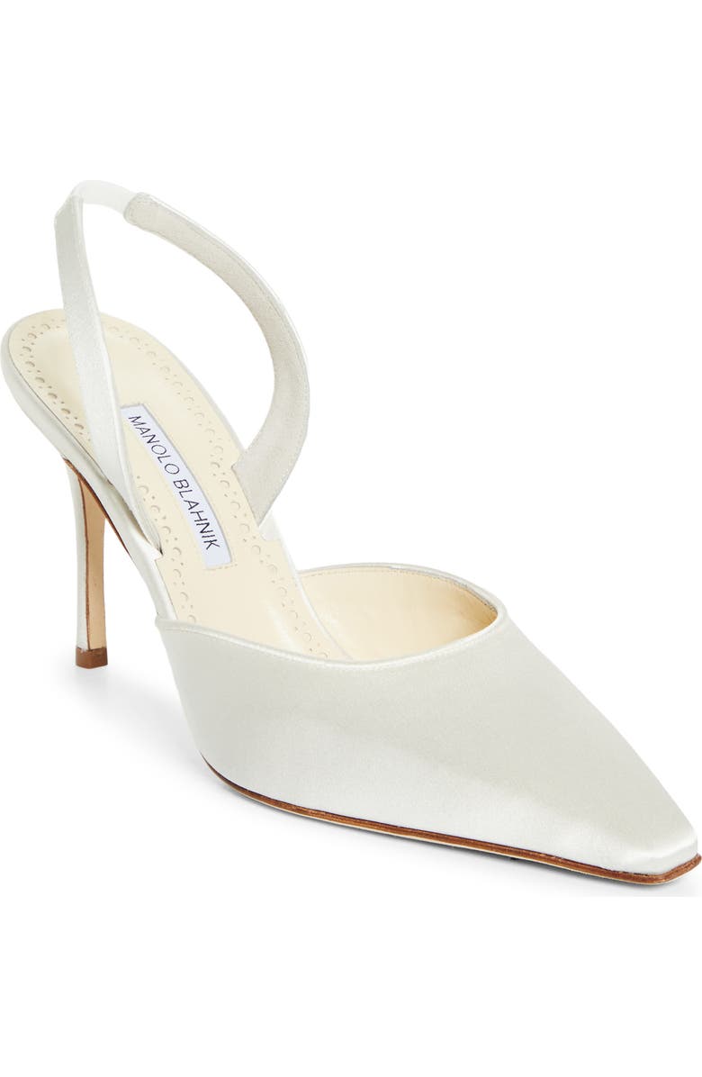 Manolo Blahnik Borelapla Slingback Pump, Main, color, Light Cream