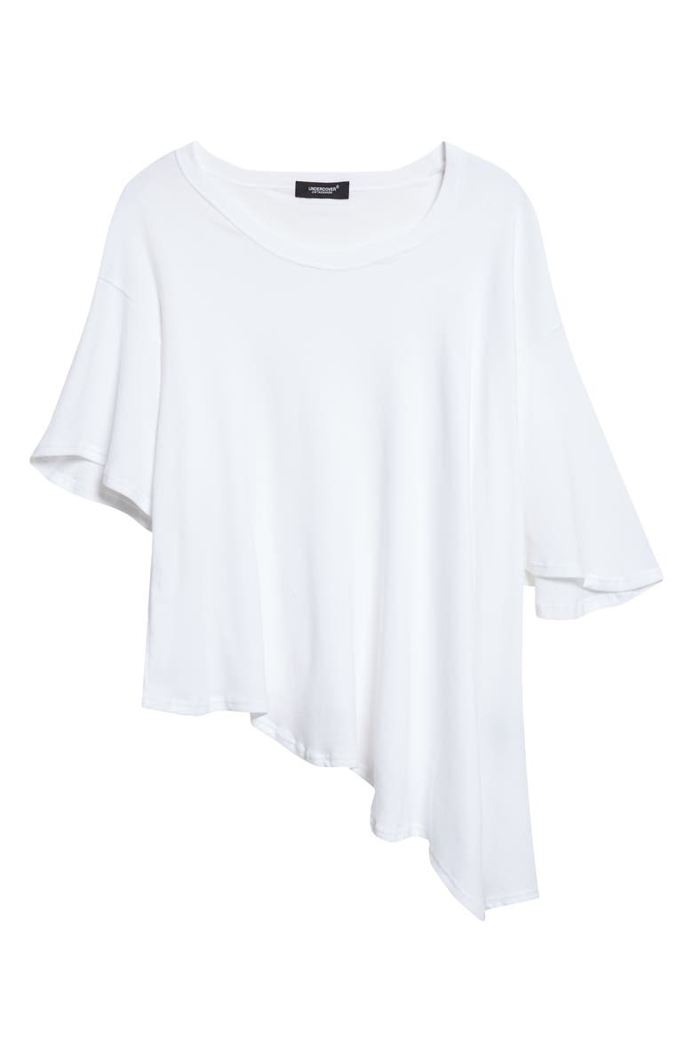 Undercover Asymmetric Hem Languid Cotton T-Shirt, Main, color, White