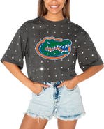 GAMEDAY COUTURE Women's Gameday Couture Gray Florida Gators Go Time Rhinestone Crop T-Shirt