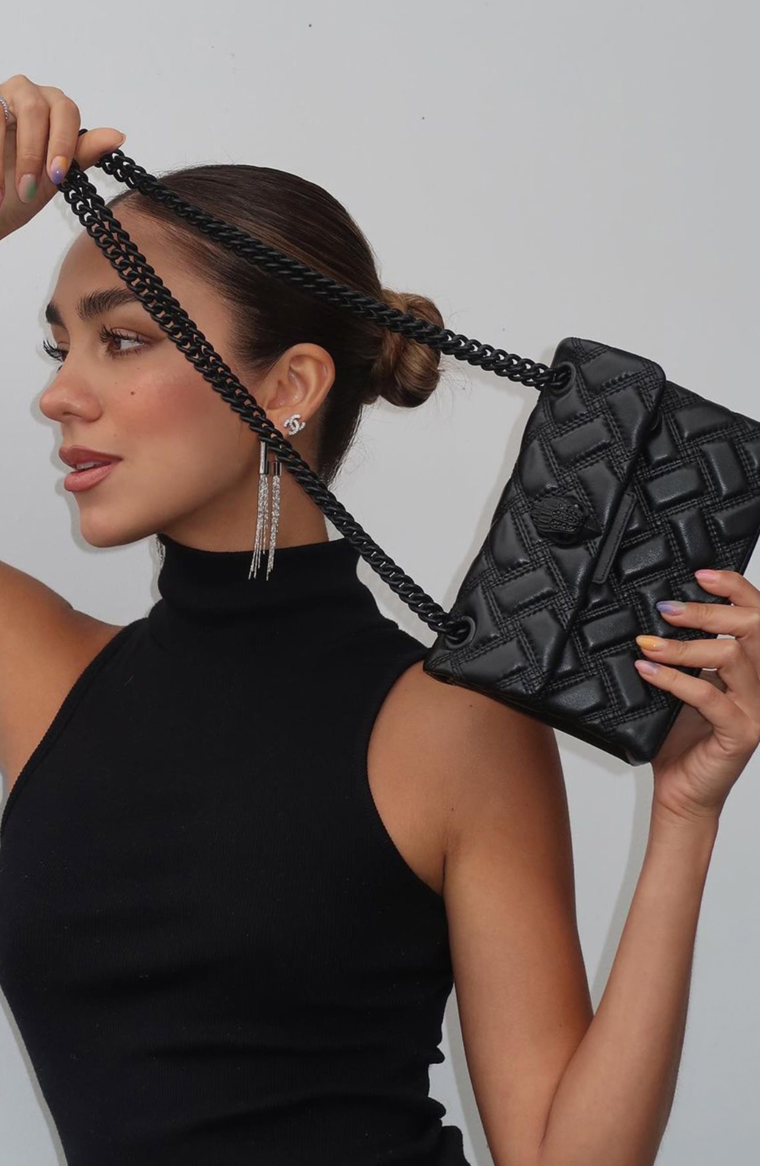 Kurt Geiger London Kensington Leather Mini Crossbody Bag, Alternate, color, Black